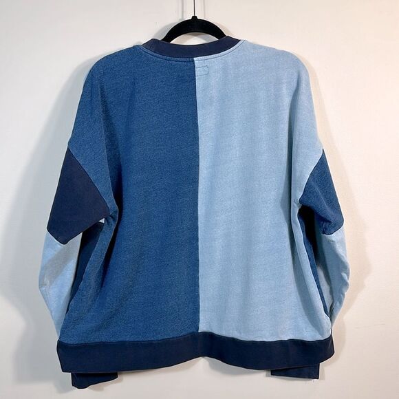 The Phluid Project Blue Gender Neutral Inclusive Patchwork Sweatshirt Size XS - Picture 2 of 11